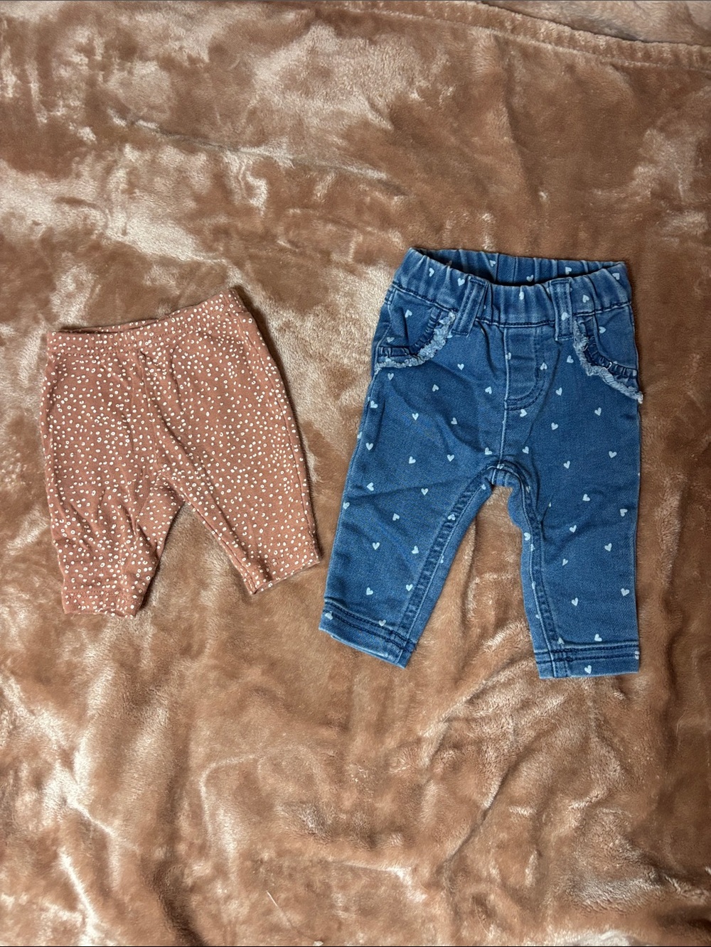 Cat & Jack Blue Heart Denim-Look Knit Pants